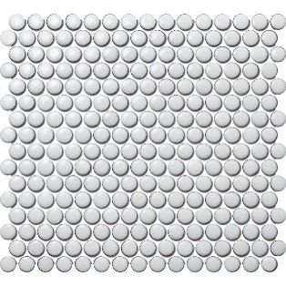 Runde Mosaikfliese aus weißem Marmor